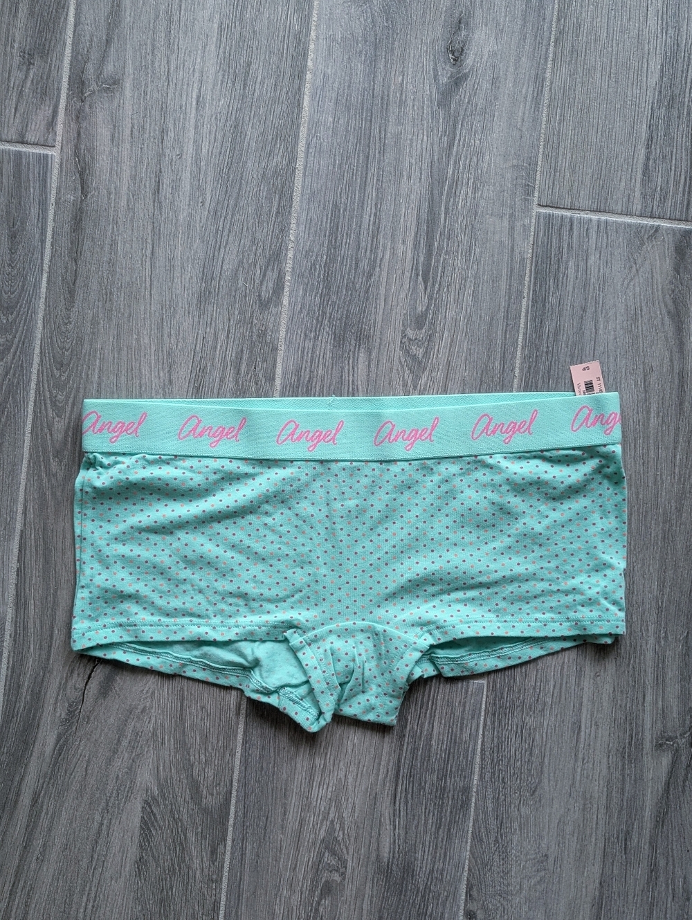 NWT Victoria's Secret Angel Mint Green Polka Dot Boy Shorts Shortie SIZE MEDIUM